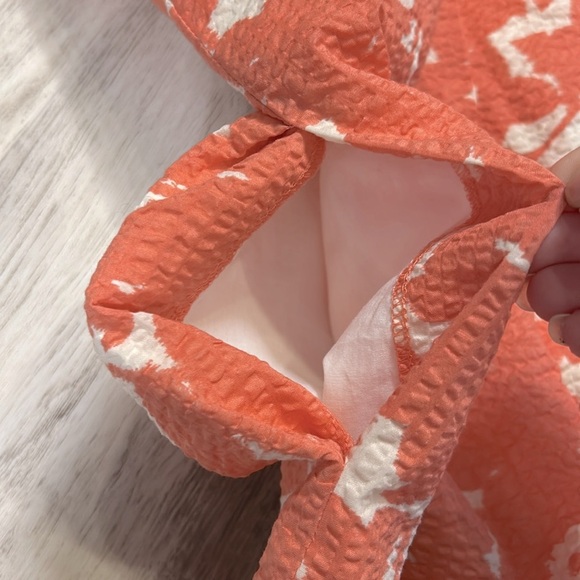 J.Crew Lorelei Cottagecore Papaya Embossed Strapless A-Line Pocketed Dress NWT - Picture 4 of 6